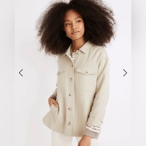 NWT Madewell Waffleback Branner Shirt-Jacket Cream Beige Size XXS 100% Cotton